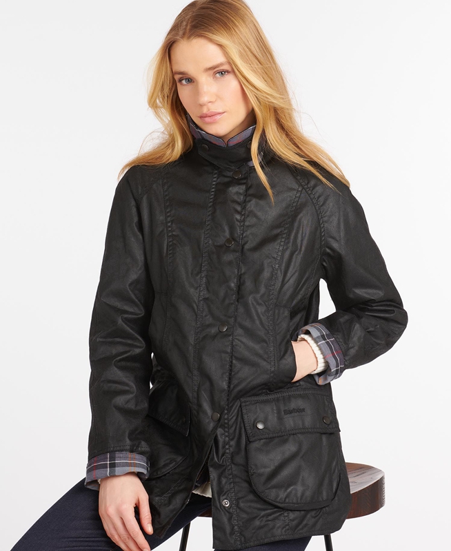 Black Women's Barbour Beadnell® Waxed Jackets | EHCY-10342