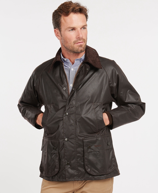 Coffee Men's Barbour Bedale® Waxed Jackets | KXZT-17803